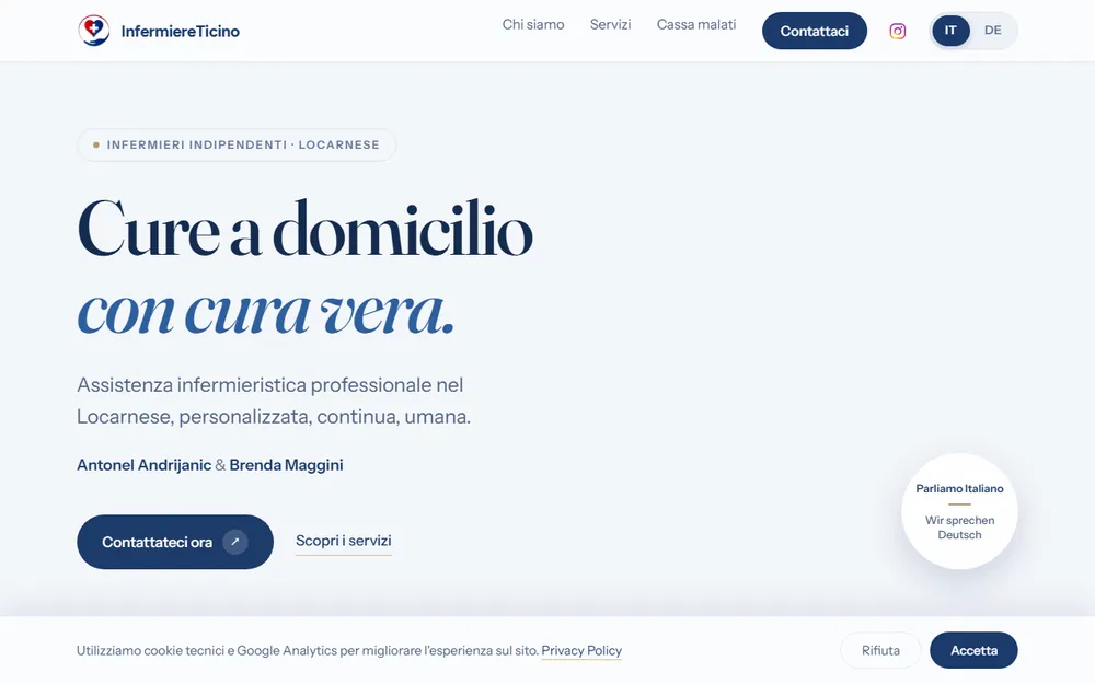 Die InfermiereTicino-Website