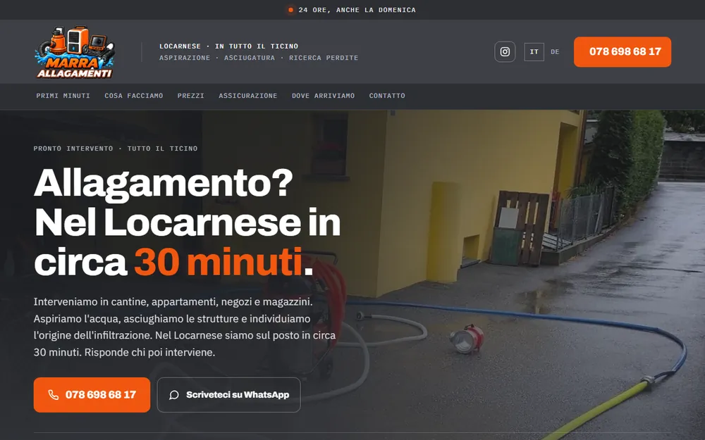 Die Website von Marra Allagamenti